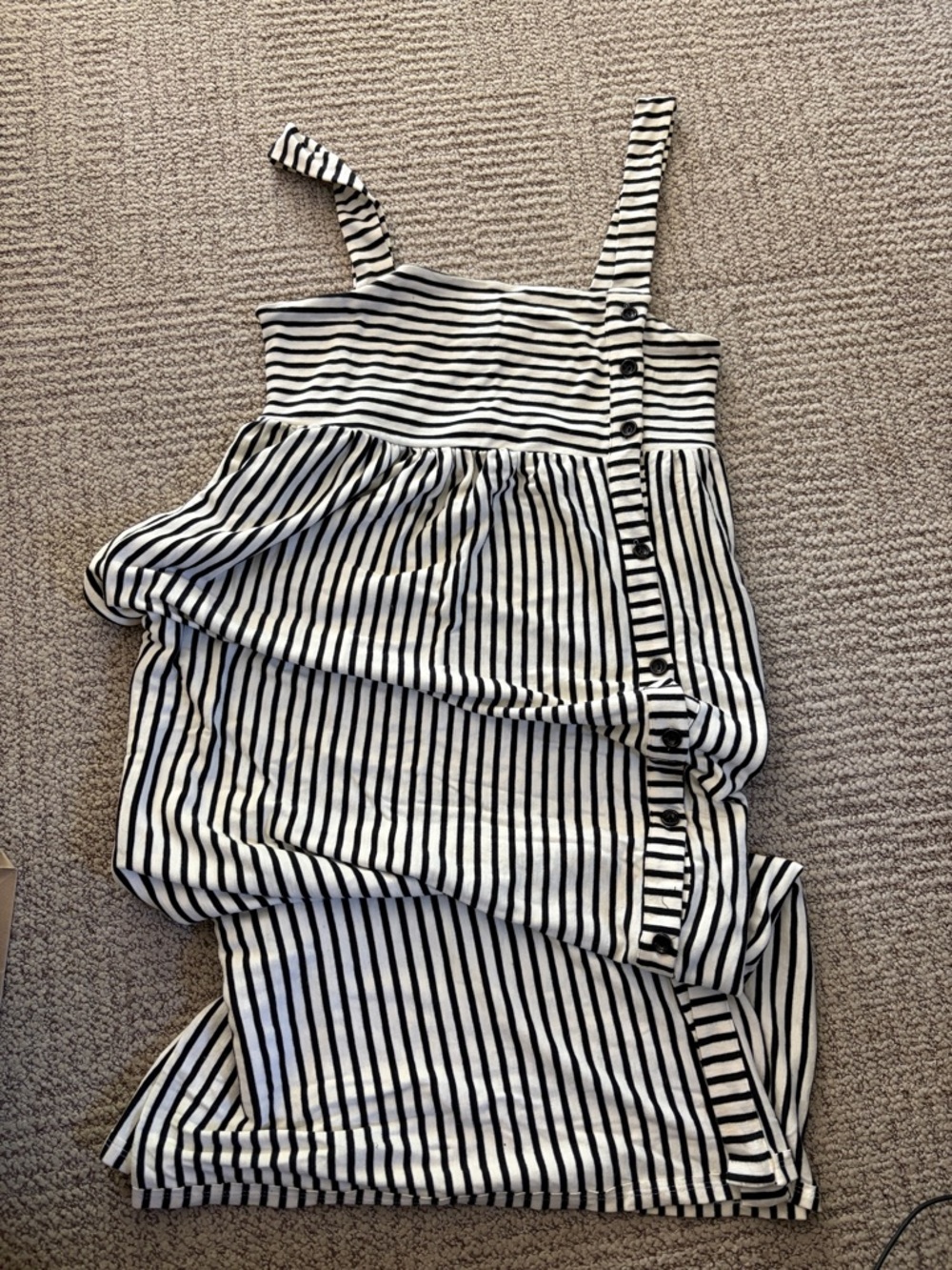 Anthropologie Black and White Striped Maxi Dress